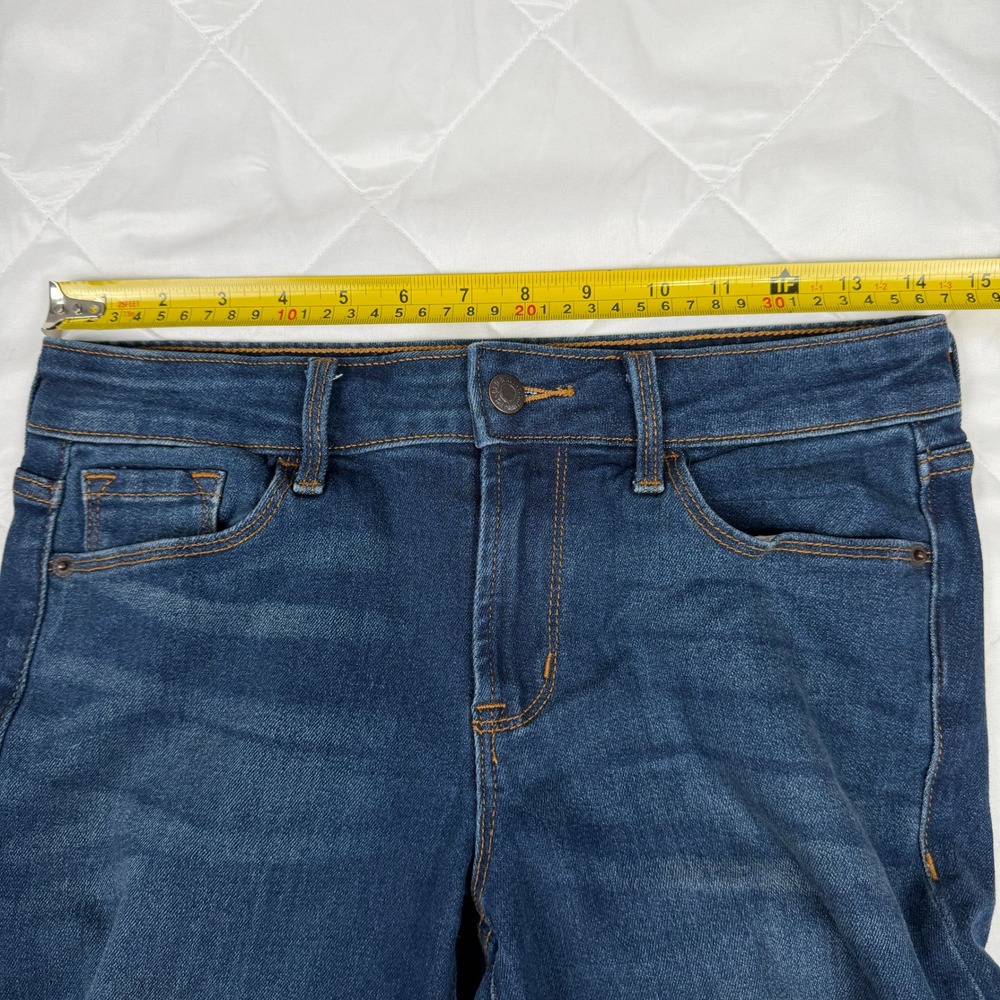 Old Navy Jeans Womens 4 Mid Rise Power Slim‎ Straight Dark Wash Stretch 29x29 - Picture 7 of 9